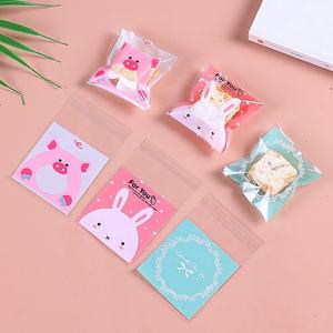 100 Zählt Smiley Gesicht Kekse Plastiktüten Süßigkeiten selbst klebende Taschen Snacks Backen Verpackung Dekoration Kinder 7x7 3cm - Product Image 4