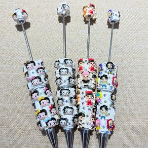 Nouveau stylo à bille en pâte polymère perlée de la série M. <span class=keywords><strong>Betty</strong></span> Koop, motif dessin animé, pour DIY, bijoux fantaisie mignons - Product Image 1