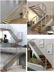 Escalera Recta de Doble Viga para Interiores, Estilo Boutique, con Barandilla de Vidrio e Iluminación LED para Escaparates Comerciales - Product Image 6