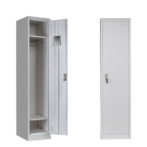 Armoire simple moderne en acier, casier de rangement pour vêtements, penderie métallique, structure démontable verrouillable pour chambre à coucher - Product Image 1