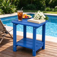 Table d'appoint de jardin Uplion Morden Square en plastique HIPS imitation bois pour terrasse, plage, appartement