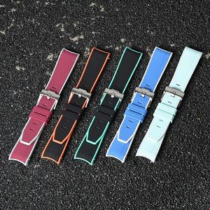 <span class=keywords><strong>Bracelet</strong></span> en silicone incurvé à ajustement rapide de luxe HQ 20 mm Texture Sport pour montres Omega X Moon-Swatch Speed-Master - Product Image 5