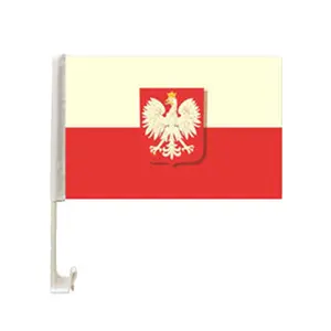 30cm * 45cm polnische Flagge Doppelseitige Hochleistungs-Luxus-Polnische Adler flagge aus strap azier fähigem Polyester Polen Auto fahne