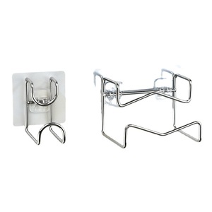 Stainless Steel Washbasin Rack Wall Mounted Adhesive <b>Hook</b> <b>Chrome</b> Finish Punch Free Bathroom Storage Hanger - Product Image 1