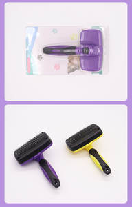 Bajo MOQ logotipo personalizado y color gato perro mascota pelo desprendimiento aseo peine autolimpieza cepillo herramienta - Product Image 5