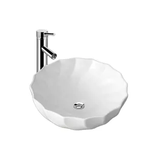 Modern Design Bathroom Lotus Sink Lavatory Round Sink Ceramic Commercial Countertop Basin Washbasin Marble Countertop Art Basin