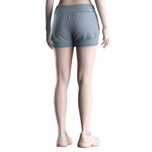 Shorts Deportivos de Doble Capa para Mujer con Bolsillos y Orificios Laterales Transpirables con Láser para Maratón - Product Image 6