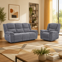 Canapé inclinable multifonctionnel pour la maison, en tissu velours gris moderne, avec cadre en bois, 3 places, électrique, avec mémoire de forme, pour le cinéma à domicile