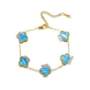 Bracelet à quatre feuilles, unisexe, luxe léger, qualité haut de gamme, bijoux populaires pour la vente en gros transfrontalière - Product Image 5