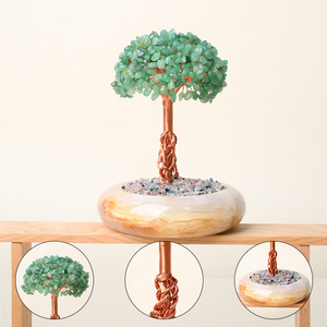 Wholesale Natural Crystal Gravel Money <b>Tree</b> Bonsai Copper Wire Crystal <b>Tree</b> with Jade Stone Base - Product Image 5