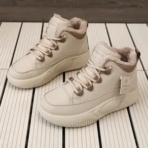 K8652 nuove scarpe da donna in cotone caldo 2023 studenti con suola spessa con lacci invernali e scarpe casual in velluto