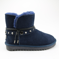 Bottes en cuir thermiques personnalisées pour femmes, bottes de neige classiques à la cheville pour femmes, bottes d'hiver personnalisées