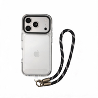 Nouvelle sangle de téléphone universelle en corde tressée ronde avec boucle en métal argenté robuste, idéale pour la protection anti-perte en extérieur et la randonnée.