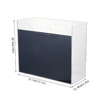 Organizador de archivos colgante de acrílico transparente portátil de gran tamaño con asas Caja de almacenamiento para organizar documentos y archivos