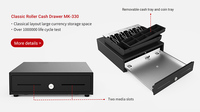 MAKEN MK-330 Supermarché 4 billets 8 pièces Mini-tiroir-caisse électronique en métal pour point de vente