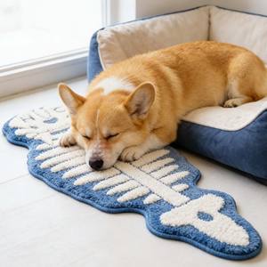 Tapis de sol lavable en flanelle Happy Corgi personnalisé, en mousse TPE tuftée, antidérapant, extra doux, avec rembourrage en caoutchouc, paillasson d'entrée en peluche - Product Image 5