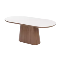 Table à manger scandinave moderne du milieu du siècle en bois massif avec pieds en V en noyer, diamètre 35 pouces, mobilier de maison