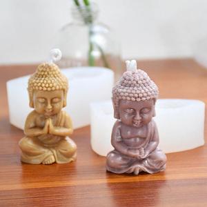 Miniature Buddha Candle Silicone Mold Amitabha Shaped Chinese Elements Handmade Ornament <b>DIY</b> Candle Making <b>Kit</b> - Product Image 3