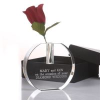 Vase rond plat en verre de décoration en cristal de belles pièces maîtresses de fête
