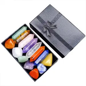Custom Chakra Stones Crystal With Box Healing Meditation Crystal Crafts Natural Stone Crystal Chakras 7 Chakras Set