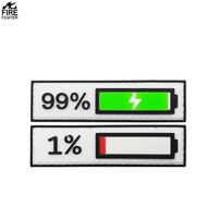 Patch énergétique en caoutchouc PVC personnalisé pour vêtements, avec capacité de batterie, de 1% à 99%, à coller avec attaches auto-agrippantes, applique en caoutchouc