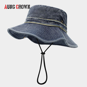 Sombrero de Pescador Lavado para Campamento y Senderismo al Aire Libre para Mujer, Sombrero de Pesca de Ala Ancha con Protección Solar para Hombre, <span class=keywords><strong>Gorra</strong></span> con Visera - Product Image 3
