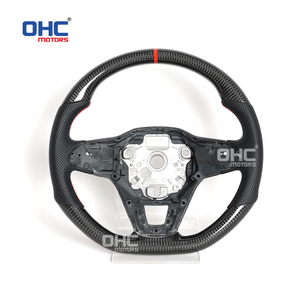 Volant en fibre de carbone véritable avec LED pour VW <span class=keywords><strong>Golf</strong></span> <span class=keywords><strong>8</strong></span> <span class=keywords><strong>R</strong></span>-<span class=keywords><strong>Line</strong></span> MK8 GTI avec trous pour palettes de changement de vitesse 2020-2024 - Entrepôt UE - Product Image 4