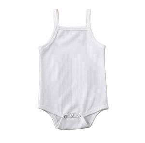 Ropa de algodón Unisex para bebé recién nacido, Pelele de algodón liso, sin mangas, Express Ali, venta al por mayor, barata - Product Image 1