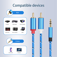 Câble 3,5 mm vers double RCA, adaptateur audio stéréo 2 RCA mâles vers Aux, son Hi-Fi, câble répartiteur en Y pour voiture et haut-parleur, conducteur en cuivre nu