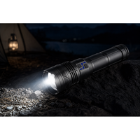 Lampe de sécurité étanche IP65, lampe torche tactique, pointeur laser, écran LED, batterie 18650, 1000+ lumens, USB