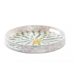 ถาดเสิร์ฟช็อกโกแลตทรงกลม ทำมือ เป็นมิตรกับสิ่งแวดล้อม ราคาประหยัด คุณภาพสูง ทำจากไม้และเปลือกหอยมุก จากเวียดนาม - Product Image 1