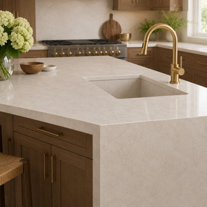 Gabinetes <span class=keywords><strong>de</strong></span> Cocina Modernos <span class=keywords><strong>de</strong></span> Madera Contrachapada Americana, Puerta <span class=keywords><strong>de</strong></span> MDF Pintada, Isla Central <span class=keywords><strong>de</strong></span> Cuarzo Taj Mahal y Cierre Suave - Product Image 6