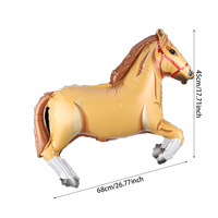 Ballon gonflable de film d'aluminium d'animaux de dessin animé ballons animaux en forme de cheval au galop