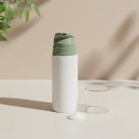 SUNJULY SJAB10 Flacon pompe à vide PP pour sérum et crème, tailles 30ml/50ml/100ml, capuchon blanc transparent, pulvérisateur sans air