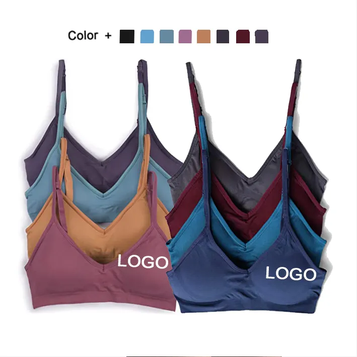 Sportkleding Vrouwen Naadloze Sport Strappy Beha Top Fitness Bralette Verstelbare Bandjes Racerback