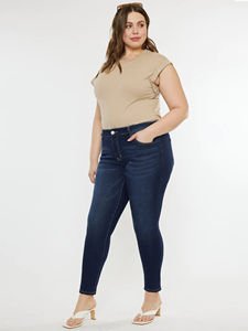 Jeans de Mujer Talla Grande, Corte Recto, Elásticos, Casuales, Suaves y Cómodos, Ajustados, Tipo Lápiz, Largos, de Mezclilla para Mujer - Product Image 2