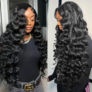 Rambut Manusia Brasil Mentah 100% Asli Dengan Lace Closure Double Weft Full Cuticle Aligned Hair Bundles Dengan Lace Frontal Loose Wave - Product Image 4