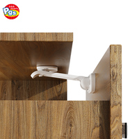 PRODIGY HG002 Verrous de sécurité pour portes d'armoires en plastique blancs invisibles, anti-enfants, 2 pièces, installation rapide, aucun outil de perçage nécessaire
