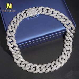 Precio barato Hip Hop joyería de moda cadenas de eslabones cubanos gruesos 25mm latón Cubic Zirconia collares 18K chapado en oro para raperos - Product Image 5
