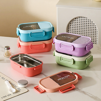 Boîte à lunch en acier inoxydable pour enfants - Boîte à repas portable légère pour salades, fruits et autres aliments