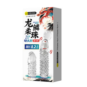 Manchon de verrouillage du sperme du pénis masculin en gros manchon de retard du point G épaissi bloquant le manchon de dent de loup en cristal vibrant jouet sexuel - Product Image 6