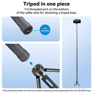 Accessoires de caméra de sport Telesin Action <span class=keywords><strong>3M</strong></span> en fibre de carbone pour DJI INSTA360 <span class=keywords><strong>Go</strong></span> <span class=keywords><strong>Pro</strong></span> Stick - Product Image 4