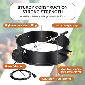 Model baru baja tahan karat barbekyu Rotisserie BBQ ketel Rotisserie cincin dengan pegangan - Product Image 2