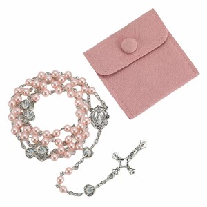Rosario Personalizzato in Argento con Perle di Vetro e Crocifisso per Prima Comunione, Matrimonio o Regalo di Cresima - Product Image 2