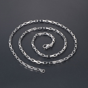 Men's <b>Titanium</b> Steel Necklace 2.5mm 3.0mm 3.5mm <b>Chain</b> Layered Couple Style Geometric Design Gift Jewelry CE498 - Product Image 4