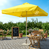 Parasol promotionnel OEM 3m 2.7m 2.5m personnalisé avec logo rose, imperméable, grand auvent pour mobilier d'extérieur, jardin, restaurant, terrasse