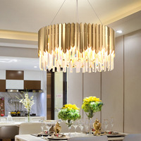 Zeal Lighting Decoración Lámpara colgante de lujo Sala de estar Techo Moderno Oro K9 Candelabro de cristal