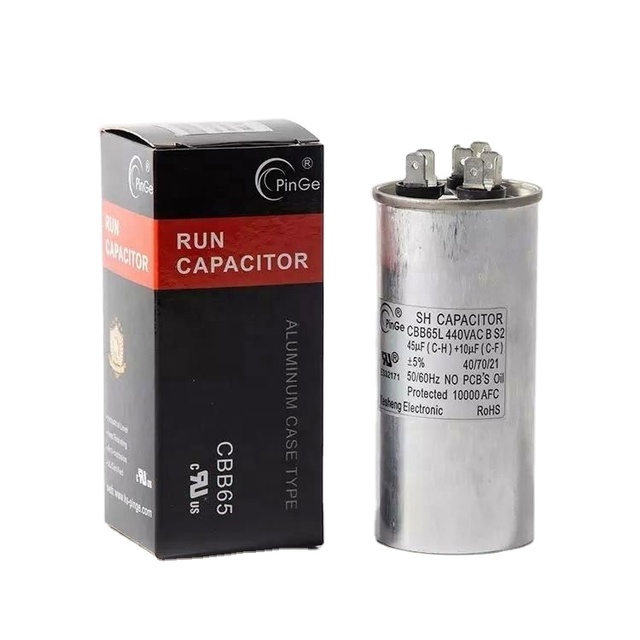 Top quality 450Vac 35uf+5uf Fan Starting Capacitor Cbb65 Ac Motor Run Capacitor Used For Air Conditioner