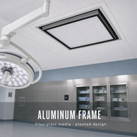 Filtre à air plissé en fibre de verre avec cadre en aluminium pour l'alimentation en air des salles blanches et des laboratoires