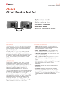 ชุดทดสอบเซอร์กิตเบรกเกอร์ CB-845 CB-845 ชุดทดสอบเซอร์กิตเบรกเกอร์ CB-845 - Product Image 4
